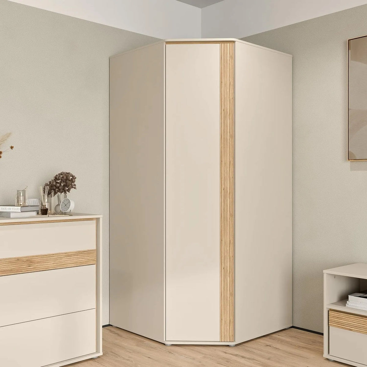 Armadio – WEXLIN, in legno, 92, 2 cm, 193, 7 cm, beige