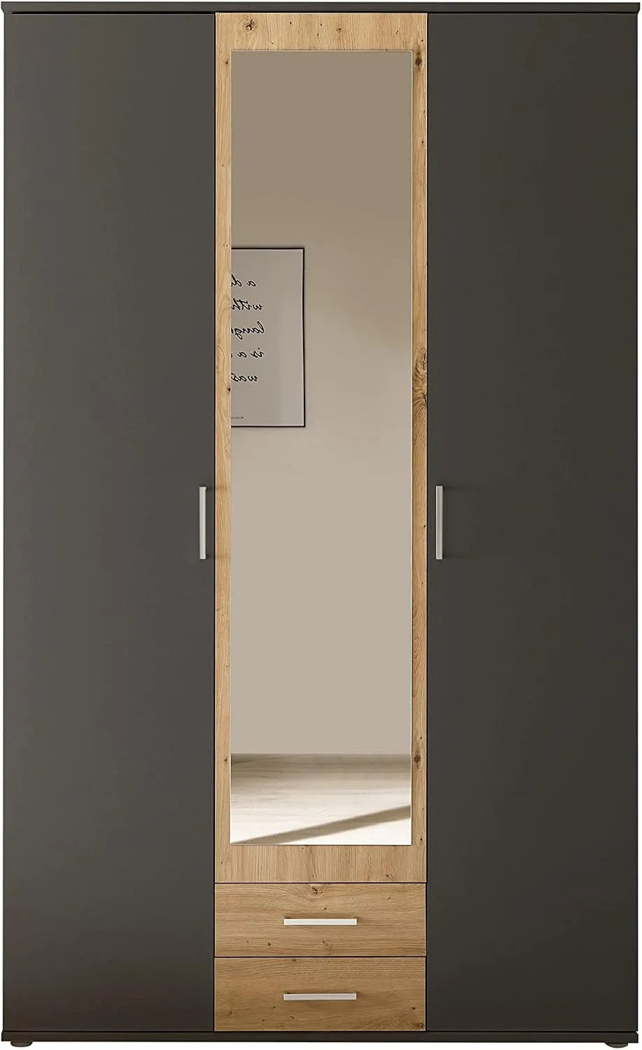 Armadio – TRENDSTORE, in legno, con cassetti, 2 ante, 2 cassetti, 120 × 196, 3 × 53, 5 cm