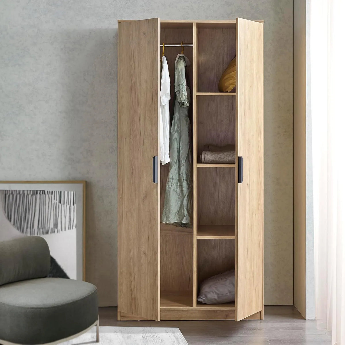 Armadio — con asta appendiabiti, con armadio, 176 × 80 × 52 cm