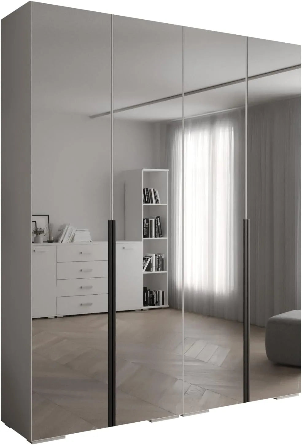 Armadio – con ripiani, con armadio, 236, 7 × 200 × 47 cm, nero