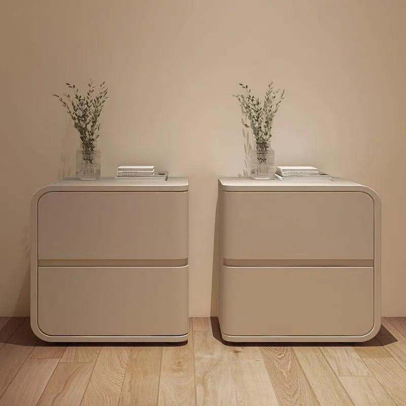 Comodini per Camera da Letto Set di 2 comodini Moderni — ECC, in pelle, con cassetti