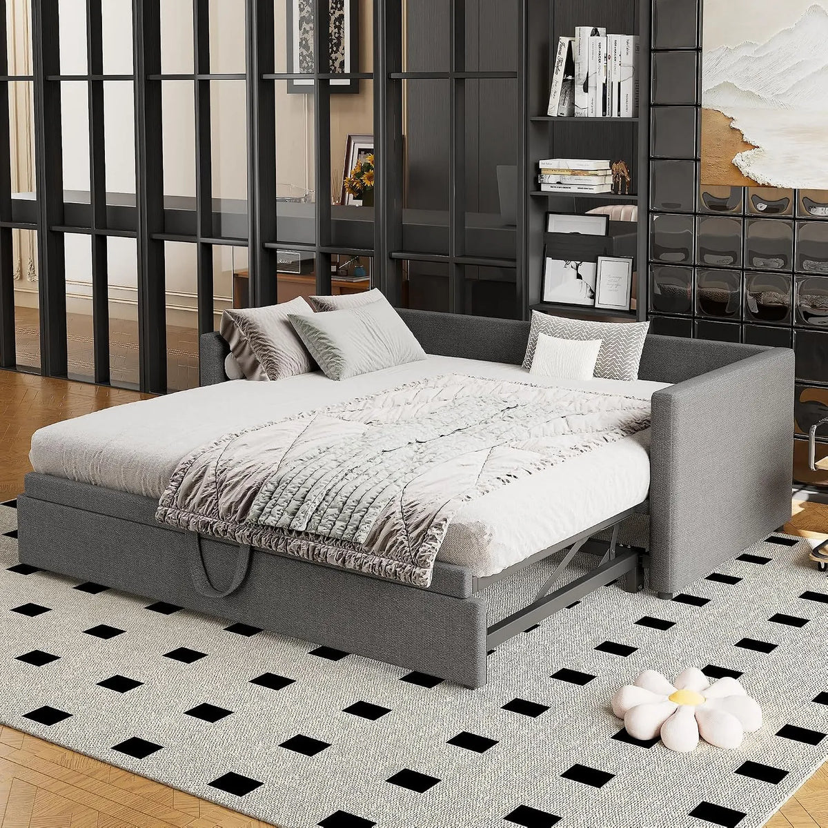 Divano letto e divano trasformabile – 0, 9 m, grigio