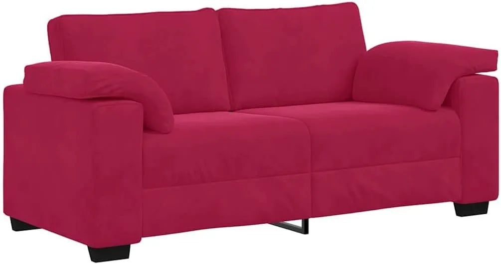 Divano: 2 posti, 140 cm, rosso, rivestimento in velluto