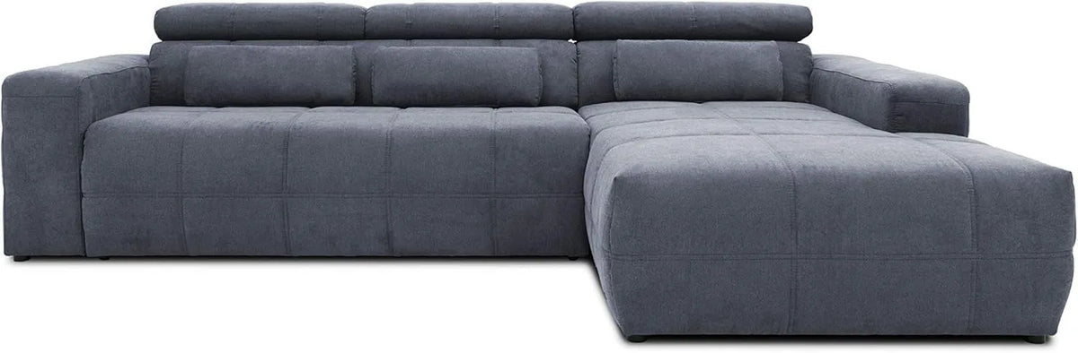 Divano angolare e divano a L — con schienale, regolabile, 285 × 175 cm, grigio