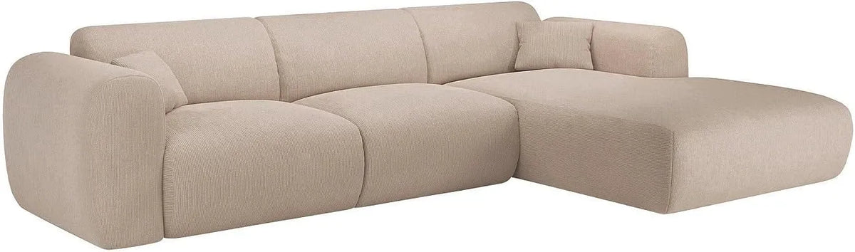 Divano — POGNI, angolo destro, in velluto a coste, beige