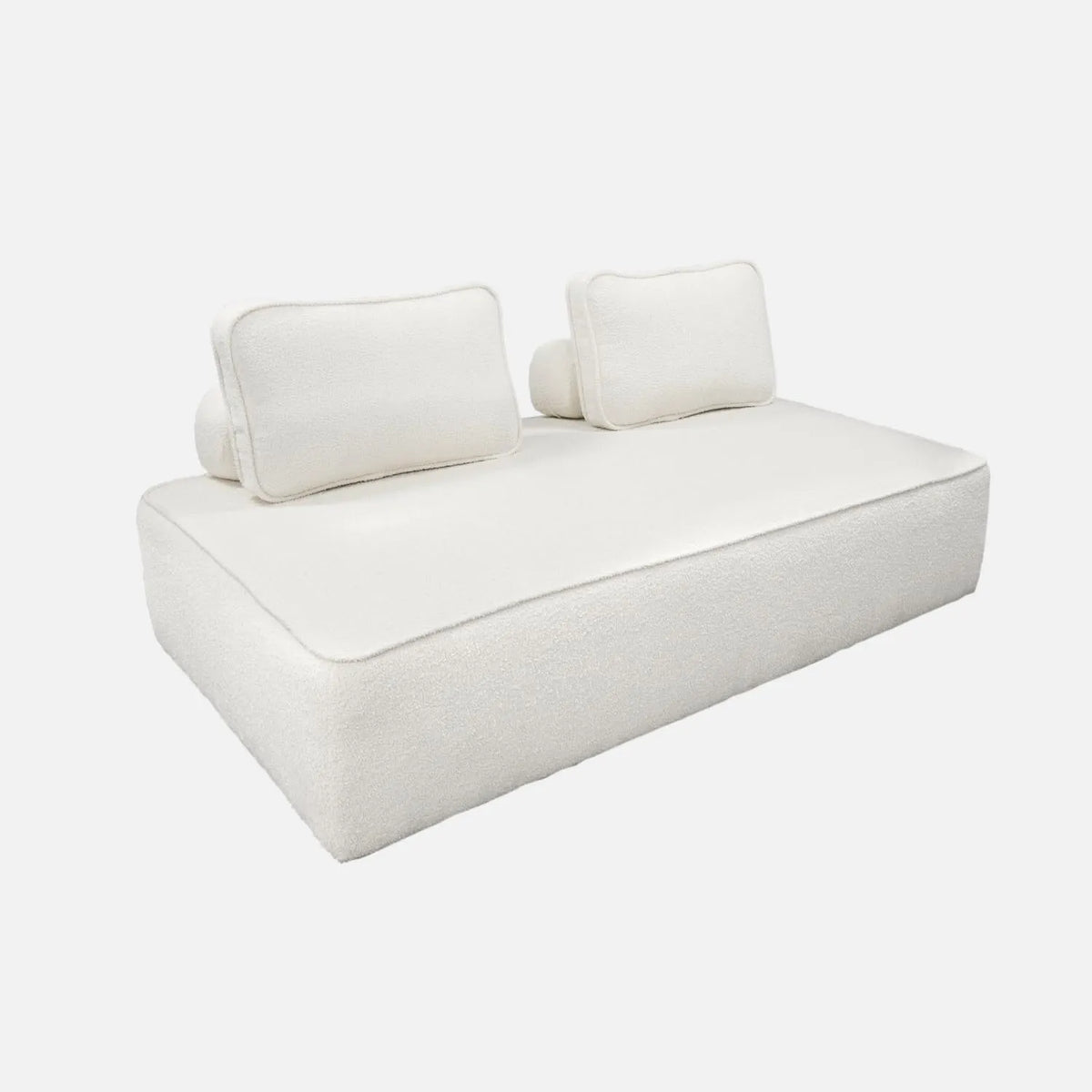 Divano modulare e composizione da soggiorno — rivestimento bouclé, 2 posti, 180 × 90 × 74 cm
