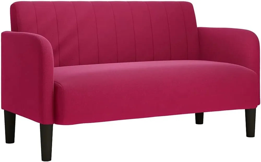Divano — 2 posti, 109 cm, rosso, rivestimento in velluto