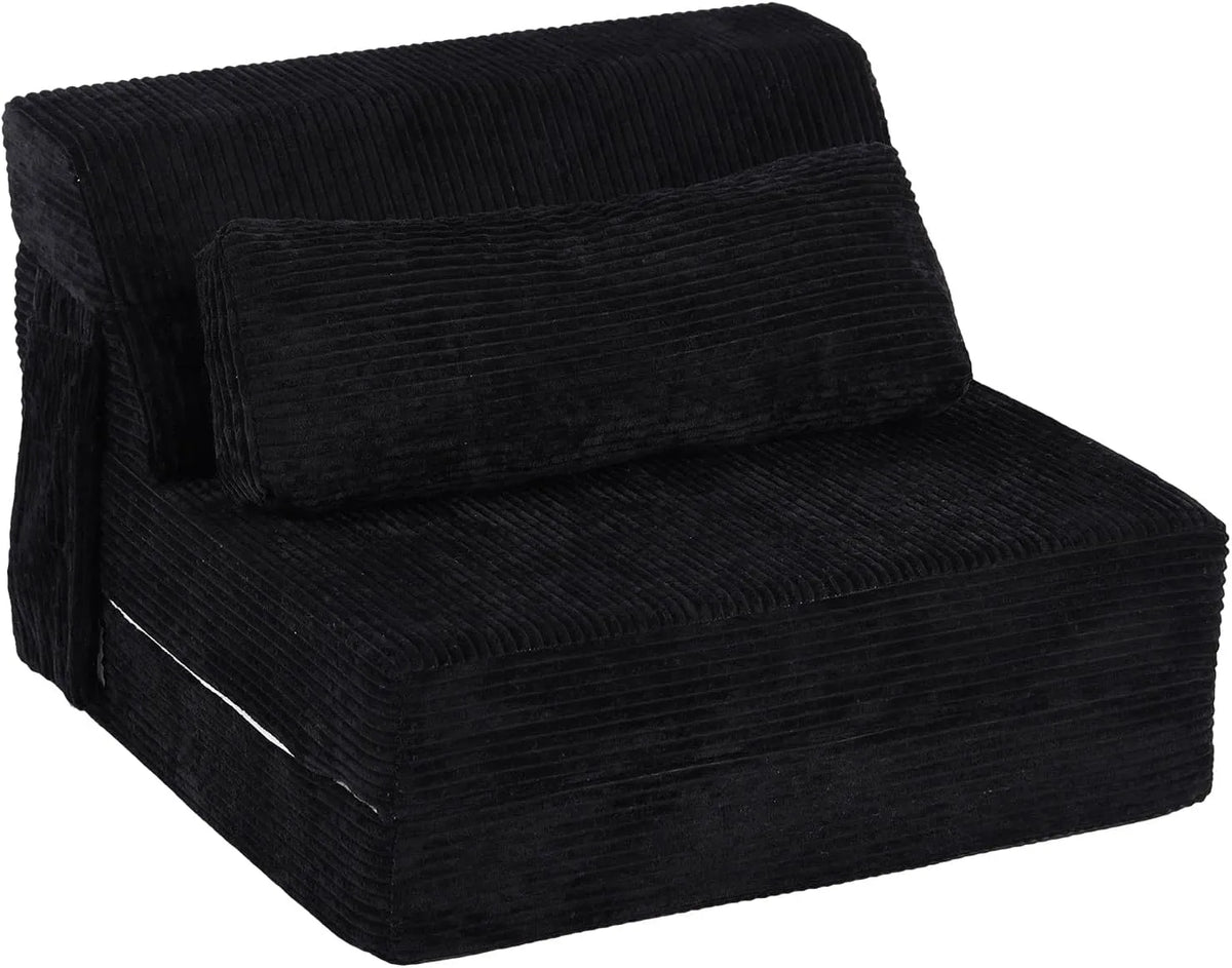 Divano letto e divano trasformabile: pieghevole, design portatile, nero