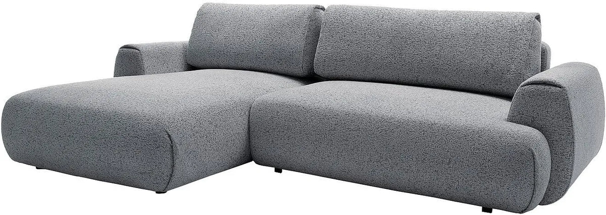Divano letto e divano trasformabile – MONELIA, angolo sinistro, rivestimento in tessuto, grigio