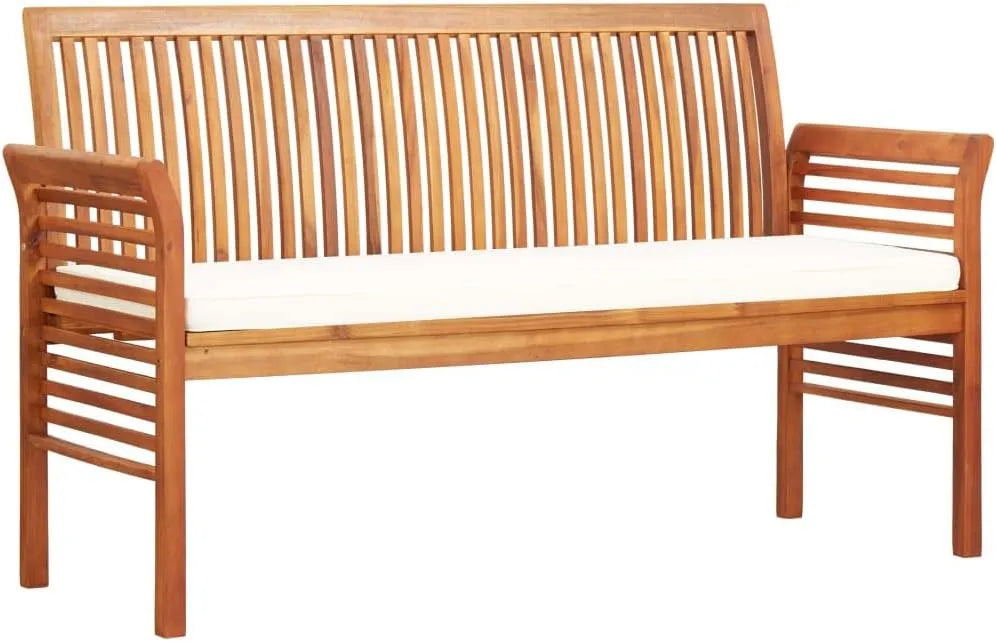 Panca da giardino e panchina da terrazza – 3 Posti, 150 cm, marrone, rivestimento in tessuto