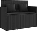 Panca da giardino e panchina da terrazza – con cuscini, in polyrattan, nero