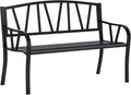 Outsunny Panca: 2 Posti, 128 × 56 × 86cm, nero, in metallo