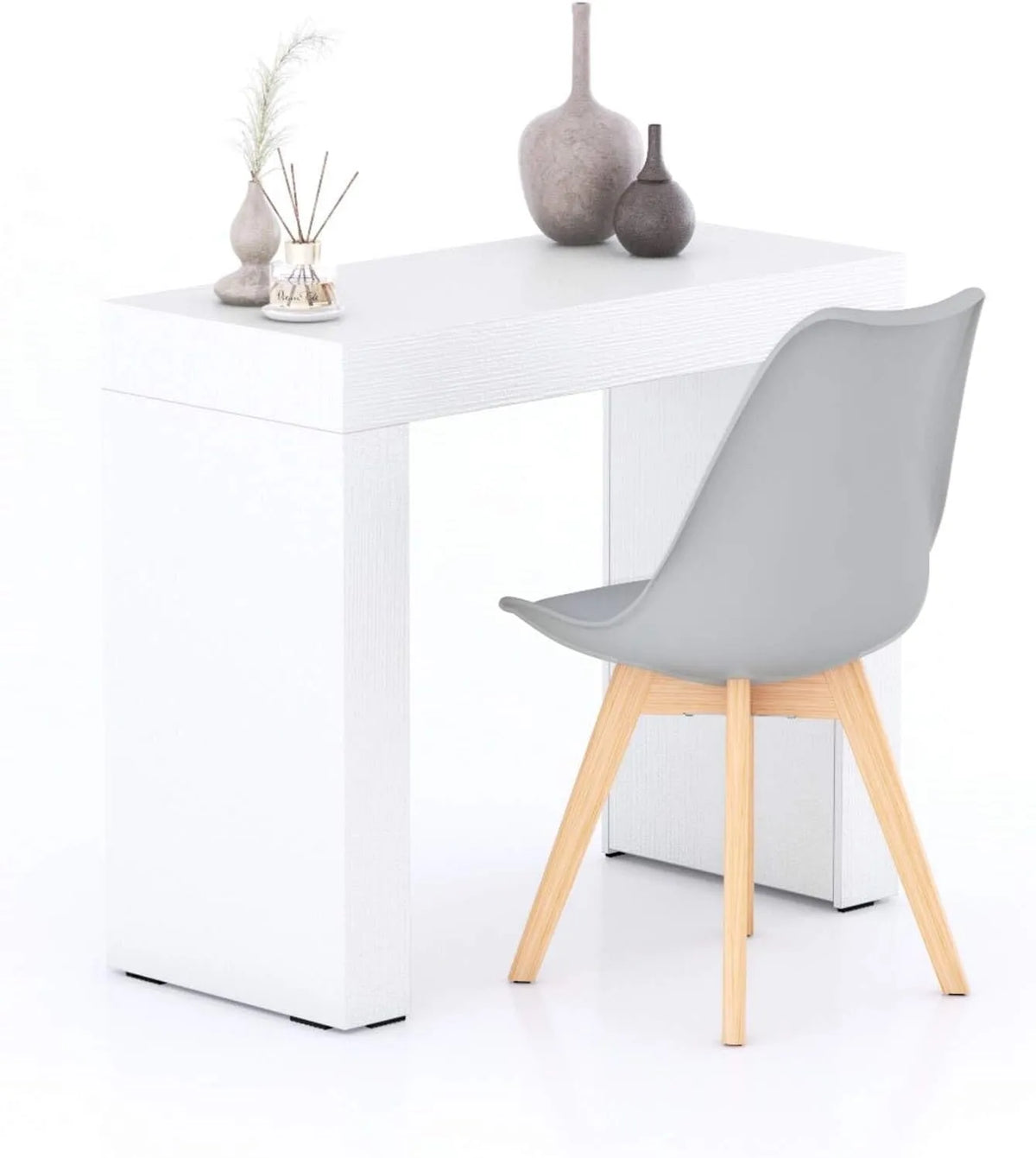 Mobili Fiver Scrivania e tavolo per computer – Evolution, con scrivania, 90 × 40, bianco