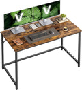 VASAGLE LWD039B01 Scrivania e tavolo per computer: con scrivania, 60 × 120 × 76 cm, nero