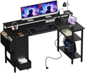 Scrivania e tavolo per computer – con cassetti, con porta USB, 120×68 cm, 140 × 68cm, nero