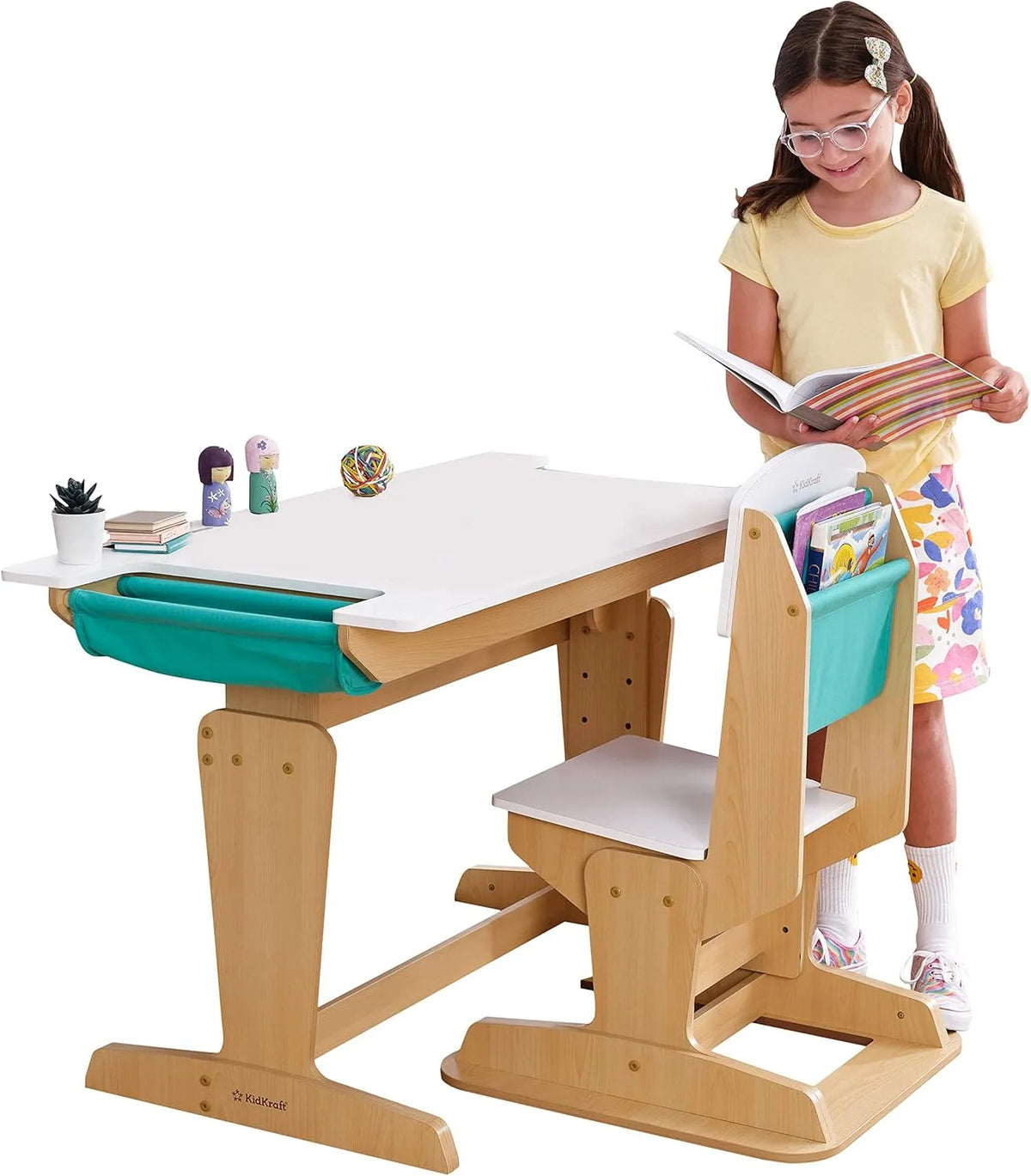 Scrivania e tavolo per computer — in legno, con scrivania, regolabile