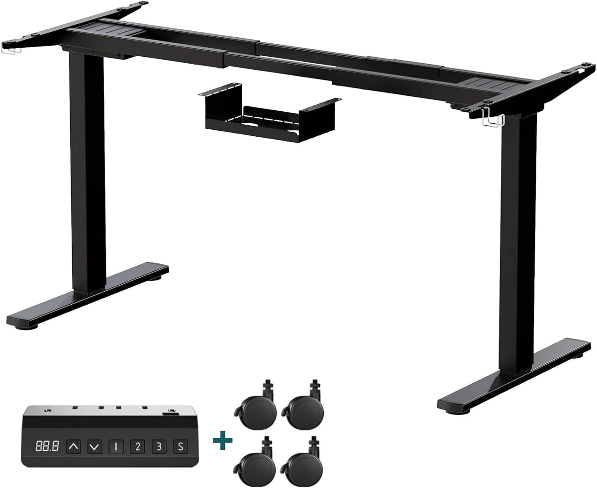 Scrivania e tavolo per computer – regolabile, 120 cm, nero