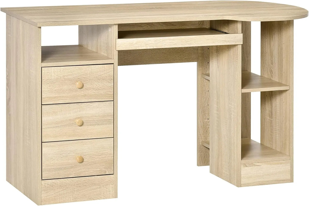 HOMCOM Scrivania e tavolo per computer — in legno, con cassetti