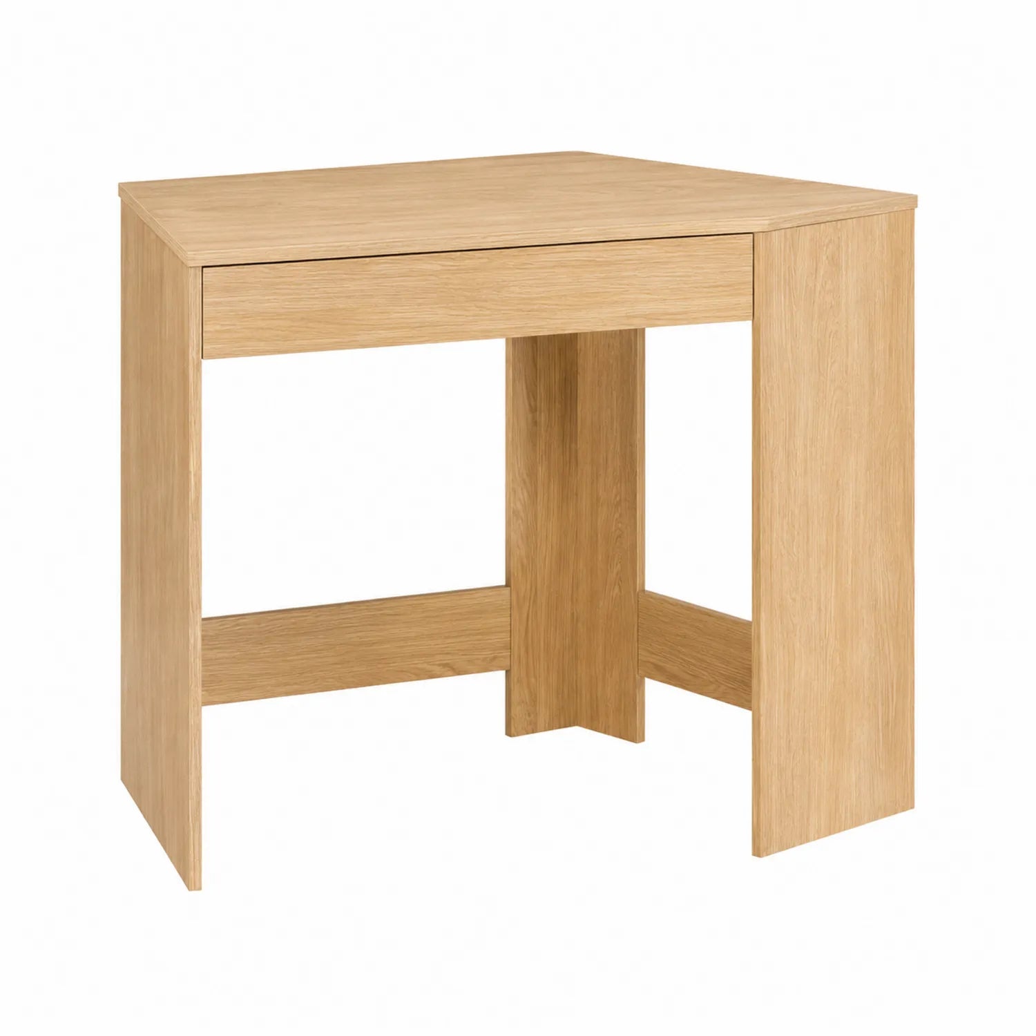 Scrivania angolare in legno MDF naturale 80x80x75 cm