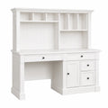 Scrivania con Ripiani e Cassetti in Legno Bianco 150x60x120 cm