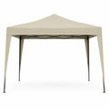 Gazebo pieghevole 3x3 m in acciaio e poliestere impermeabile beige