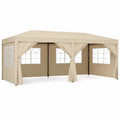 Gazebo da Giardino in Acciaio e Poliestere Beige 6x3m