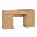 Scrivania rettangolare in MDF naturale con cassetti