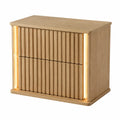 Comodino in Legno con LED e Doppio Cassetto