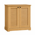 Credenza in Legno a Due Ante a Persiana Naturale