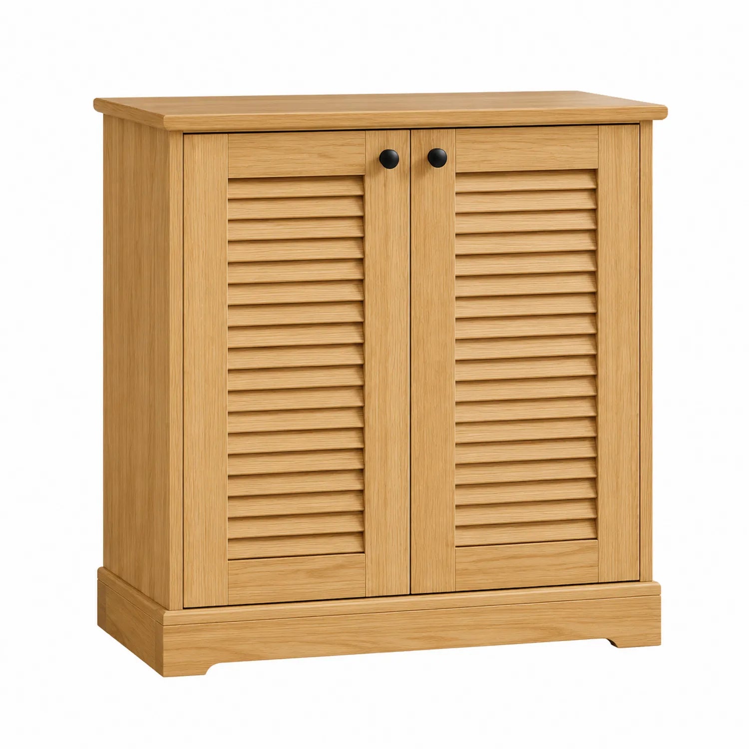 Credenza in Legno a Due Ante a Persiana Naturale