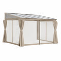 Gazebo in Alluminio con Tetto in Policarbonato Trasparente 300x400 cm Beige