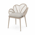 Sedia da esterno in alluminio e rattan sintetico con cuscino grigio